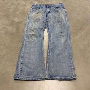 Urban Up Relaxed Bootcut Jeans Mens 30x30 Light Wash Faded Denim Y2K Skater